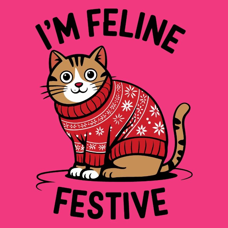 Chat festif avec pull de Noël