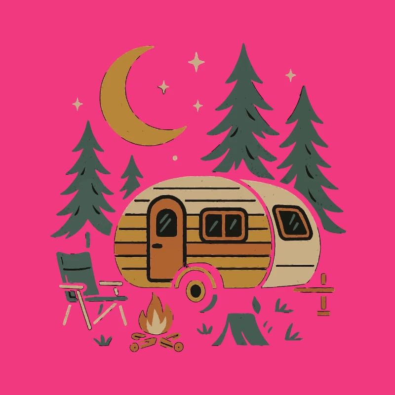 Conception de scène de camping nocturne