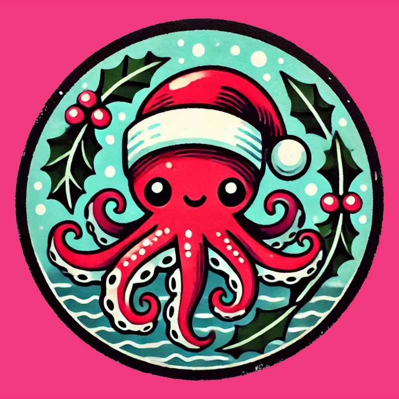 Weihnachtsmann Oktopus Weihnachtspflaster