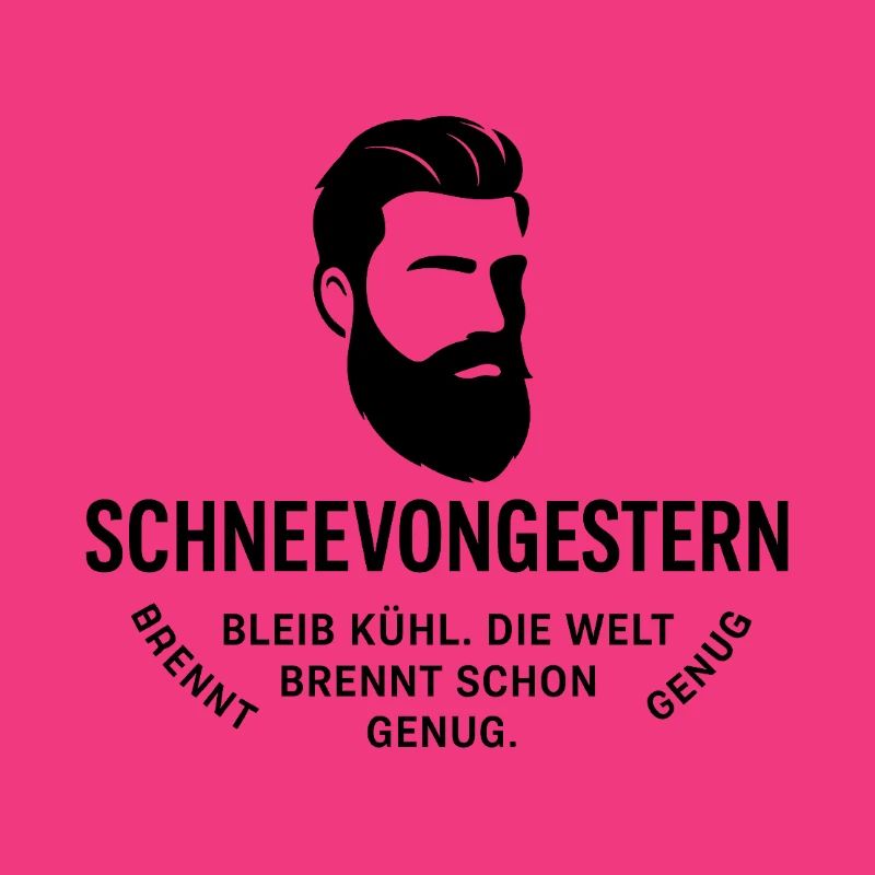 Bartkopf Portrait mit Textgrafik(SchneeVonGestern)
