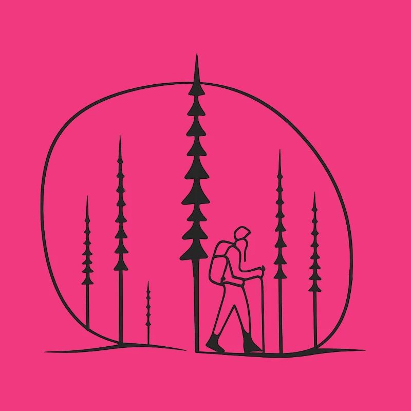 Waldwanderer Silhouette geschenkidee freunde 