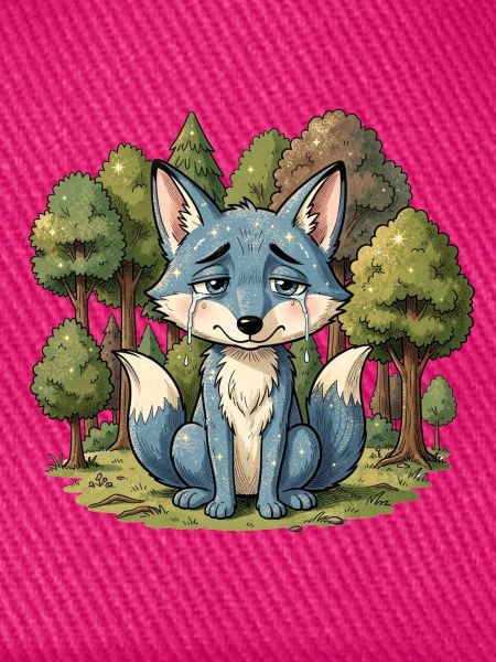 Blauer fuchs tier traurig wald