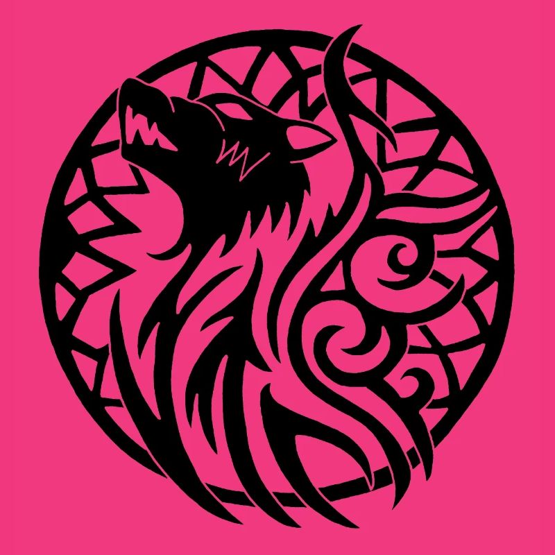Schwarzer Wolf und Glücksbringer