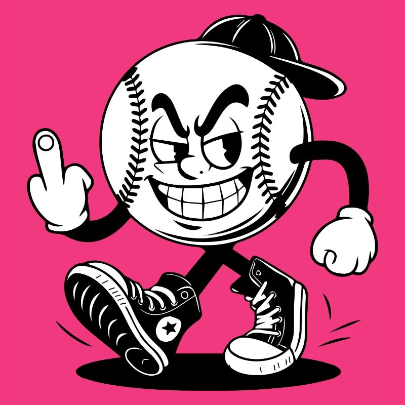 Baseball mit einem selbstbewussten