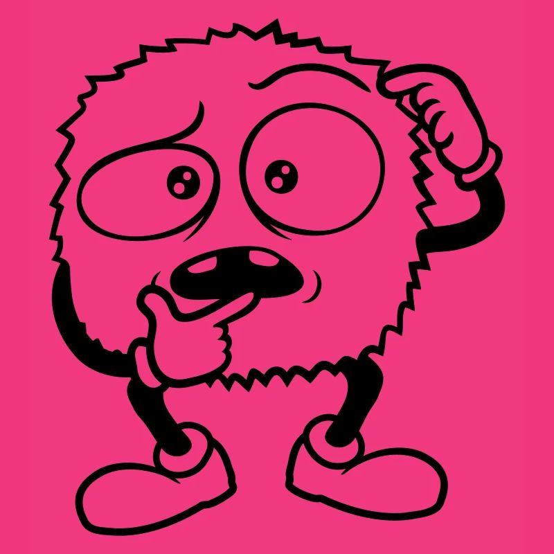 Monster skeptisches Gesicht Comic