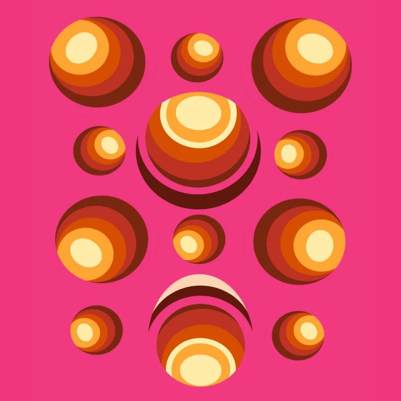 Retro Circle Pattern 70s Crescent