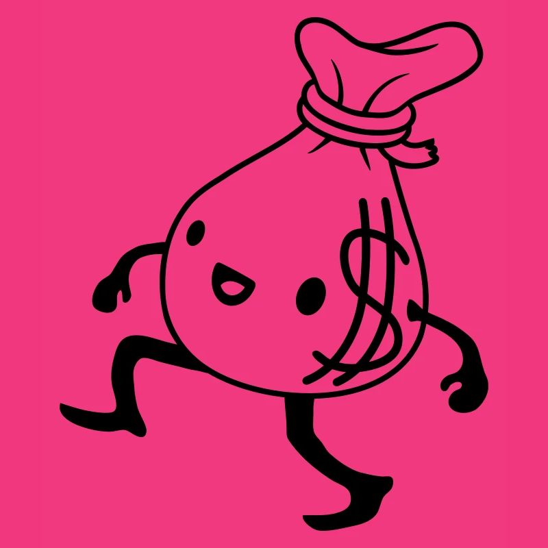 Gehender lebendiger Geldsack Comic