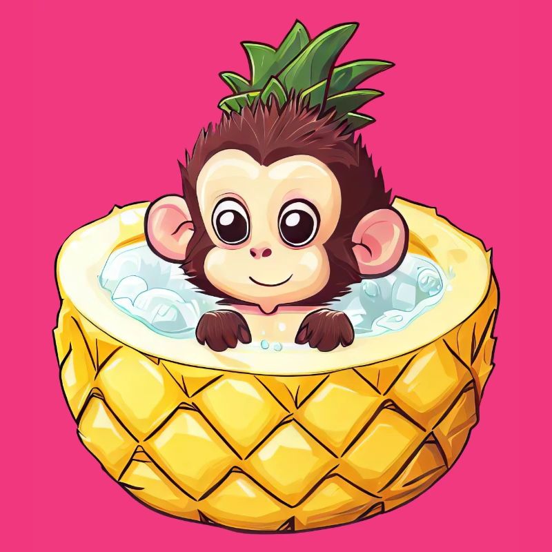 bains de singe à l’ananas - Drôle de design d’été