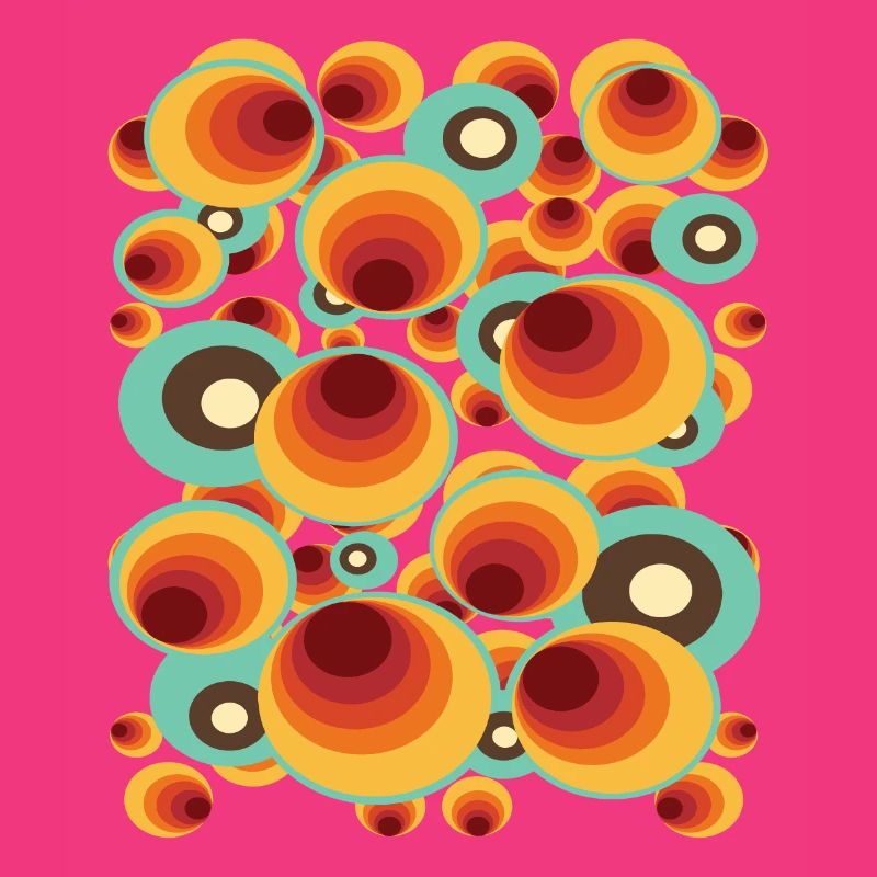 Retro Polka Dots Circle Pattern