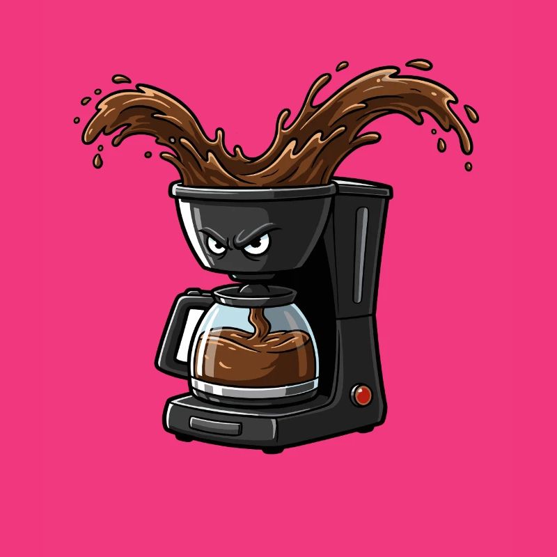Wütende Kaffeemaschine Splash