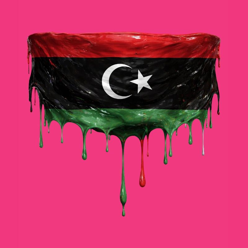 Libya Flag Drop Design