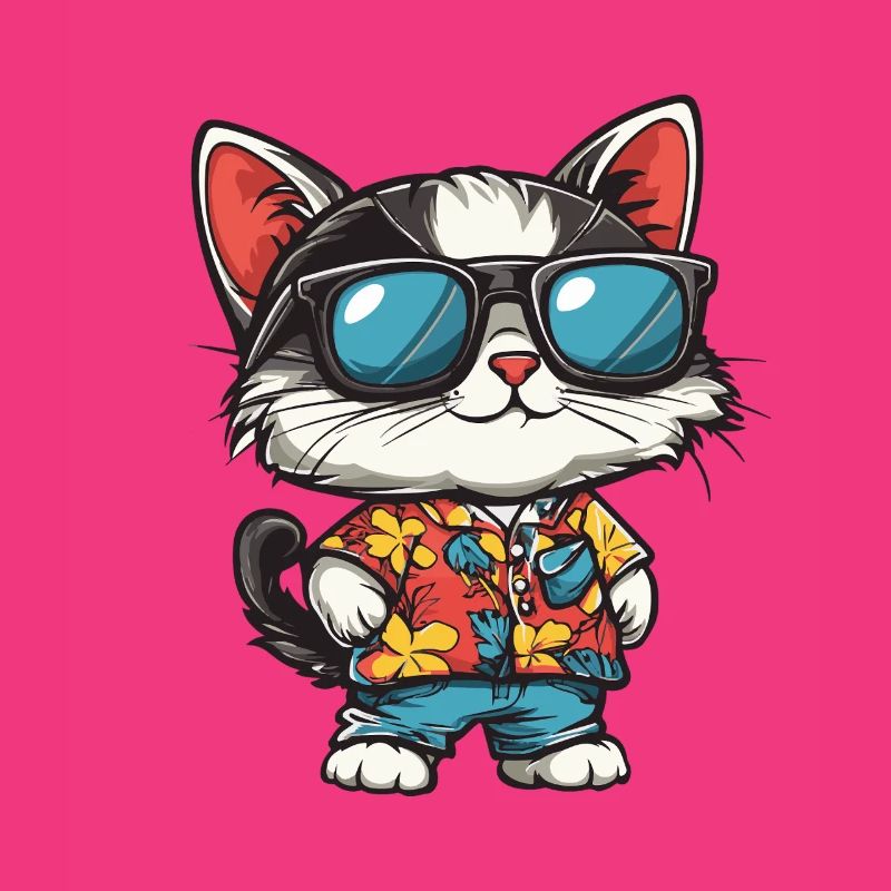 Katze Comic Urlaub