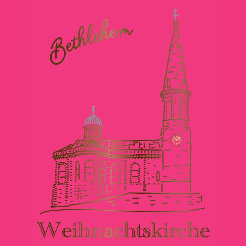 Weihnachtskirche Bethlehem, handgezeichnet