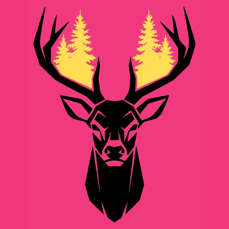 Silhouette de la forêt de tête de cerf