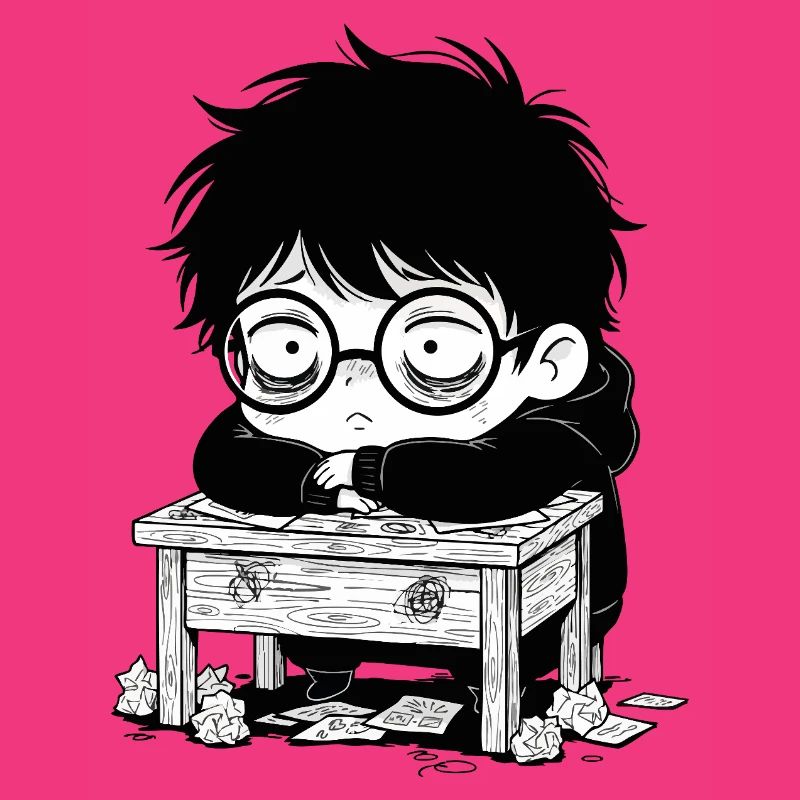 Studentischer Burnout-Büro – leerer Blick