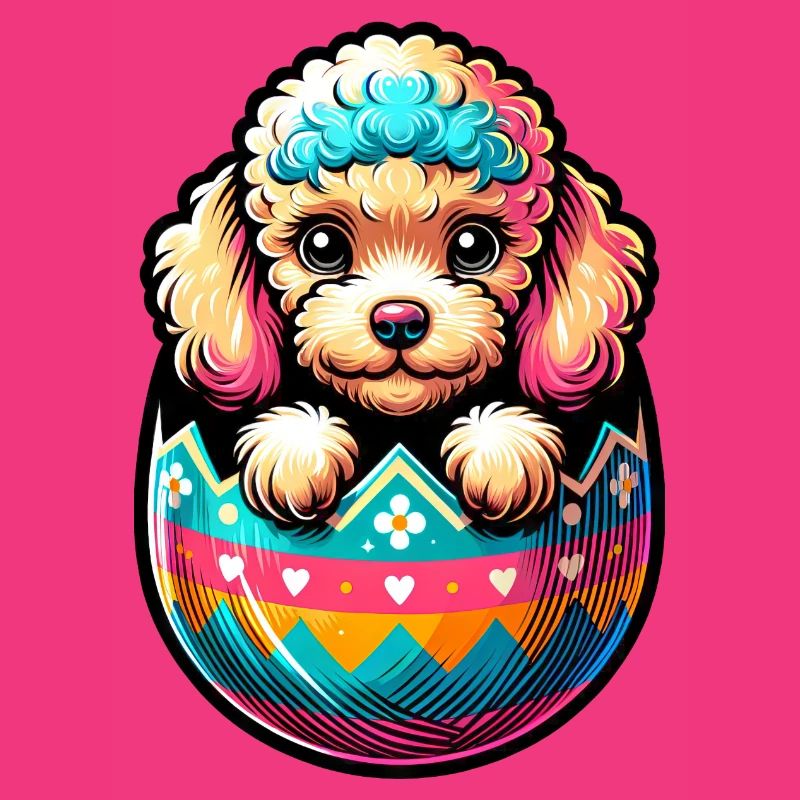 Easter Egg Easter Egg Dog Poodle Hatches From The Egg