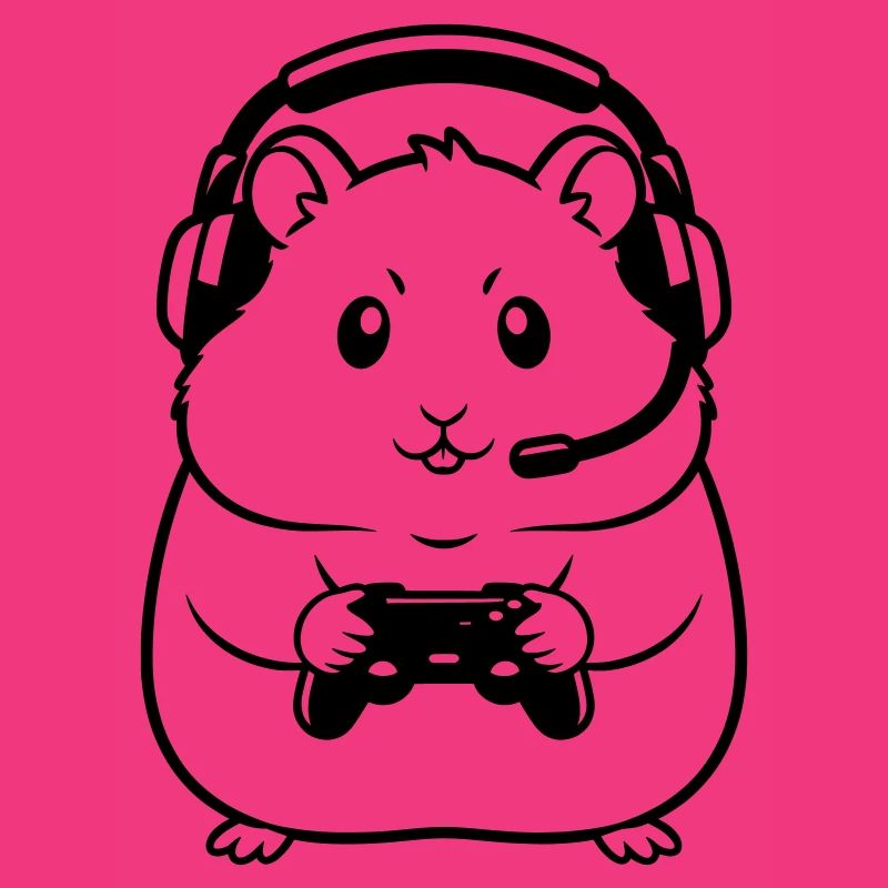 Gamer Hamster Controller Outline