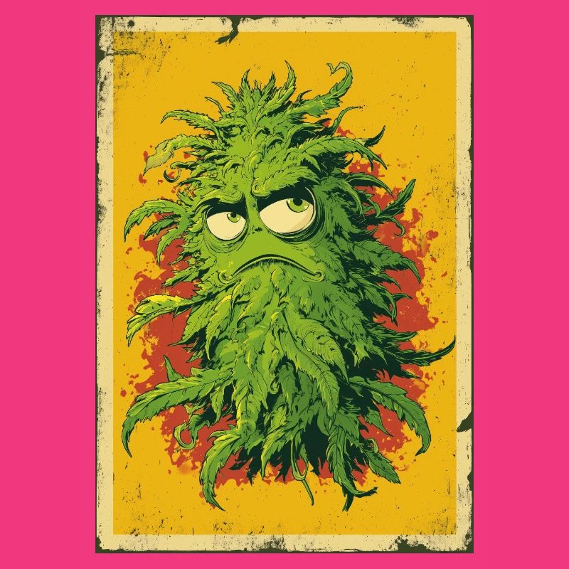 Grumpy Leaf Pop Art Cannabis