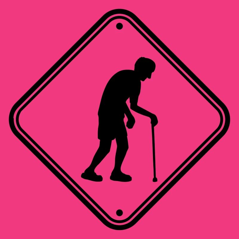 Caution retirement home sign
