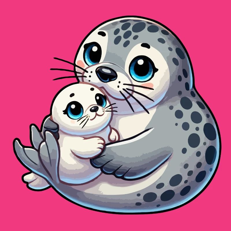 Robbenmutter mit Kind