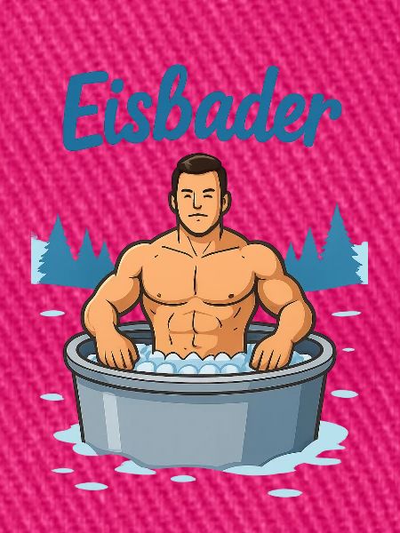 Eisbader Muskelmann im Eisbad