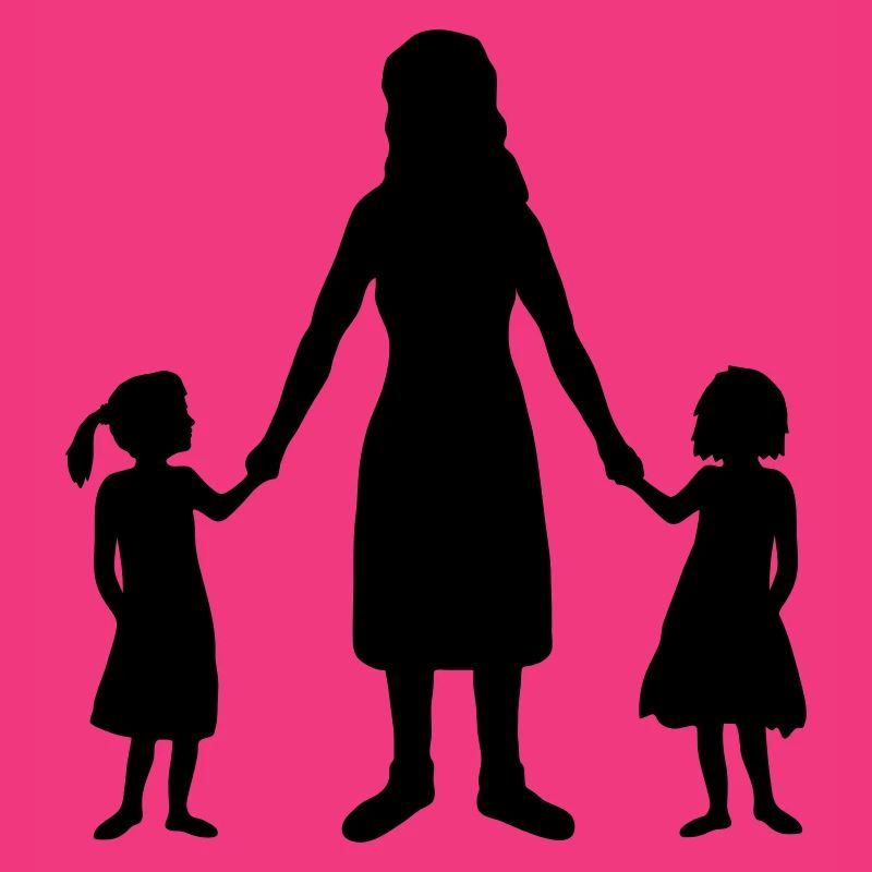 Silhouette 2 Töchter Mutter