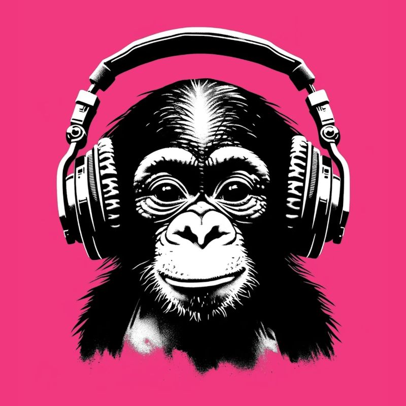 Affe mit Kopfhörern 🎧