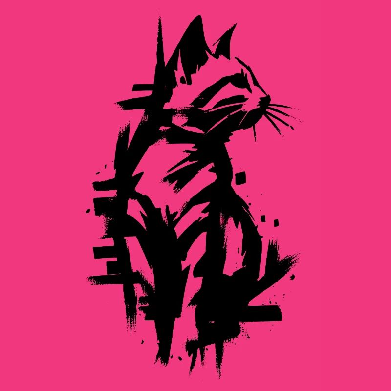 Conception de graffiti noir chat