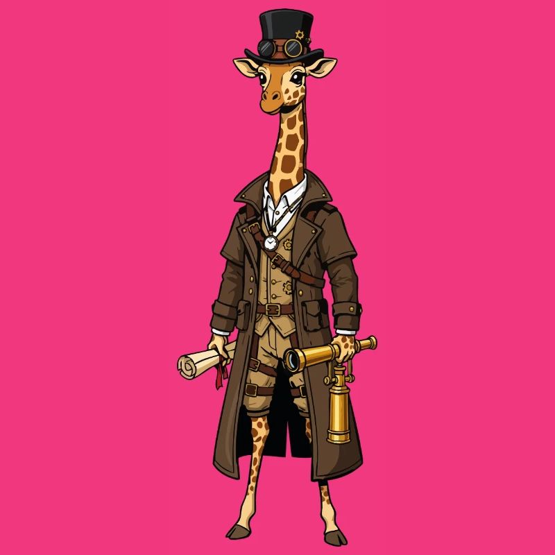 Giraffe Explorer Steampunk Chic Top Hat