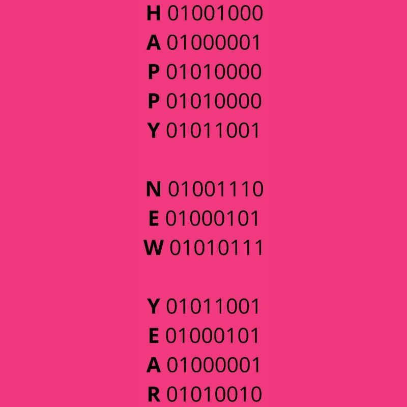 HAPPY NEW YEAR – binary code
