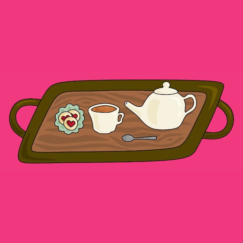 Teezeit-Tablett-Illustration