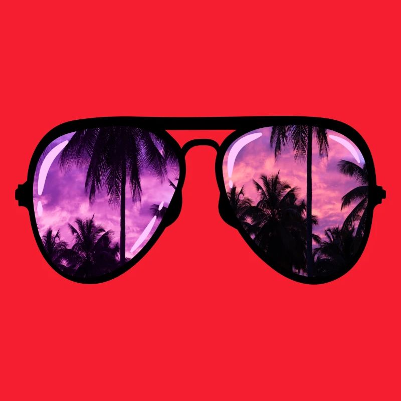 cool sunglasses with palm tree