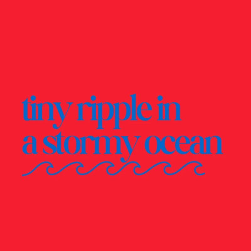 Tiny ripple in a stormy ocean with waves