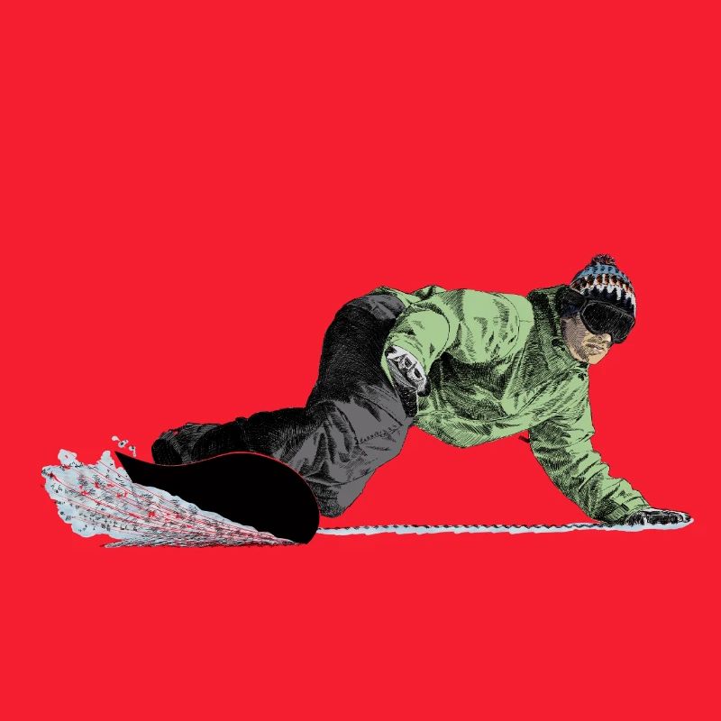 Freerider Snowboarder auf Abfahrt