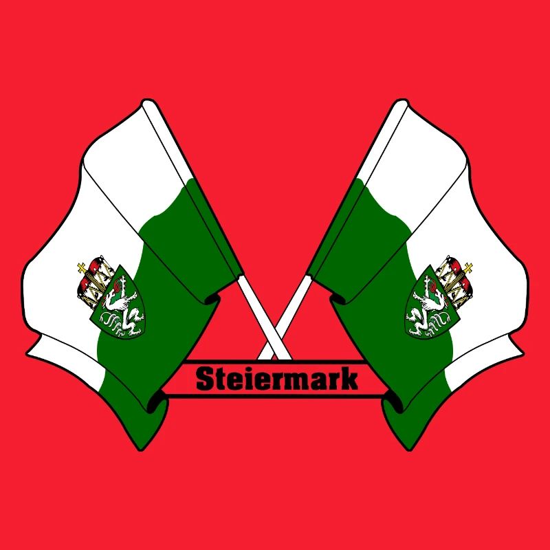 Steiermark-Flaggen mit Text