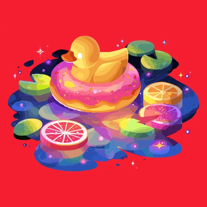 Fruchtiger Donut-Enten-Trip