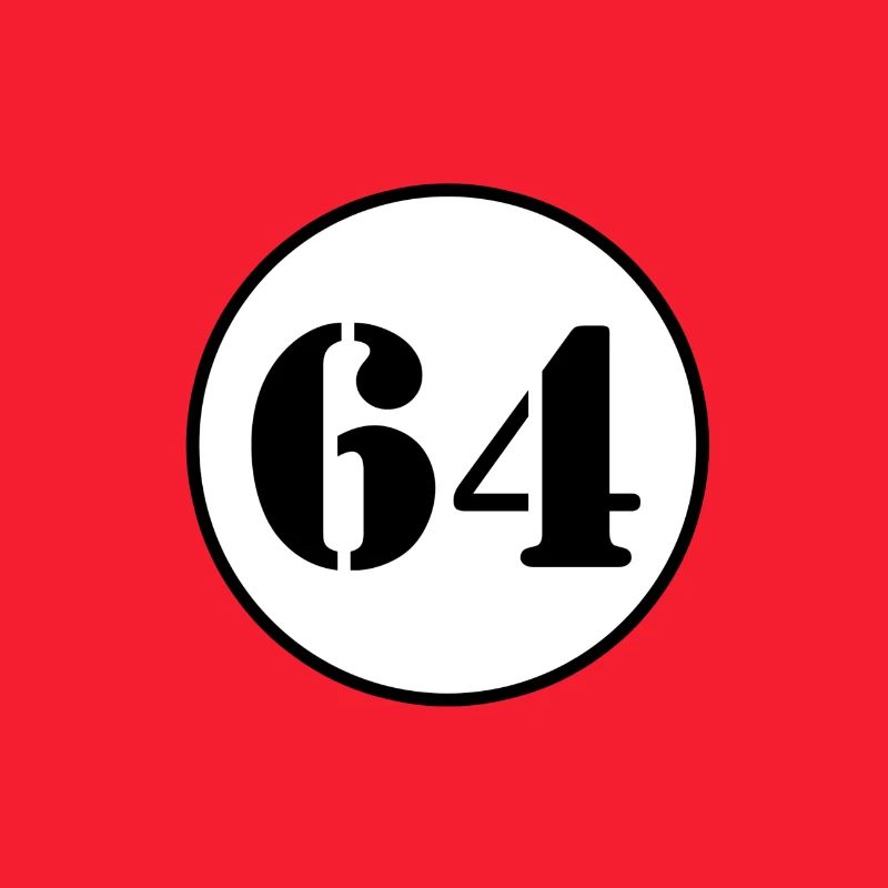 NUMMER 64 Vierundsechzig Geburtstag Geschenk