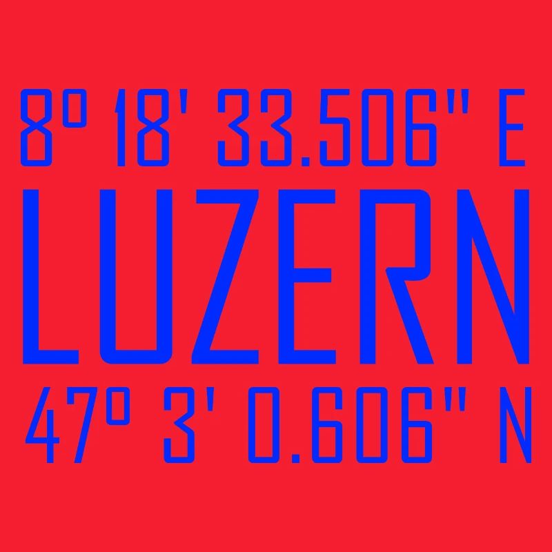 Lucerne coordinates – typography with reference to location