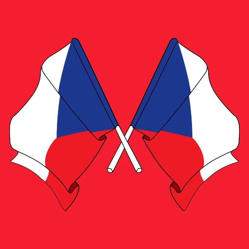 Zwei Flaggen Tschechien