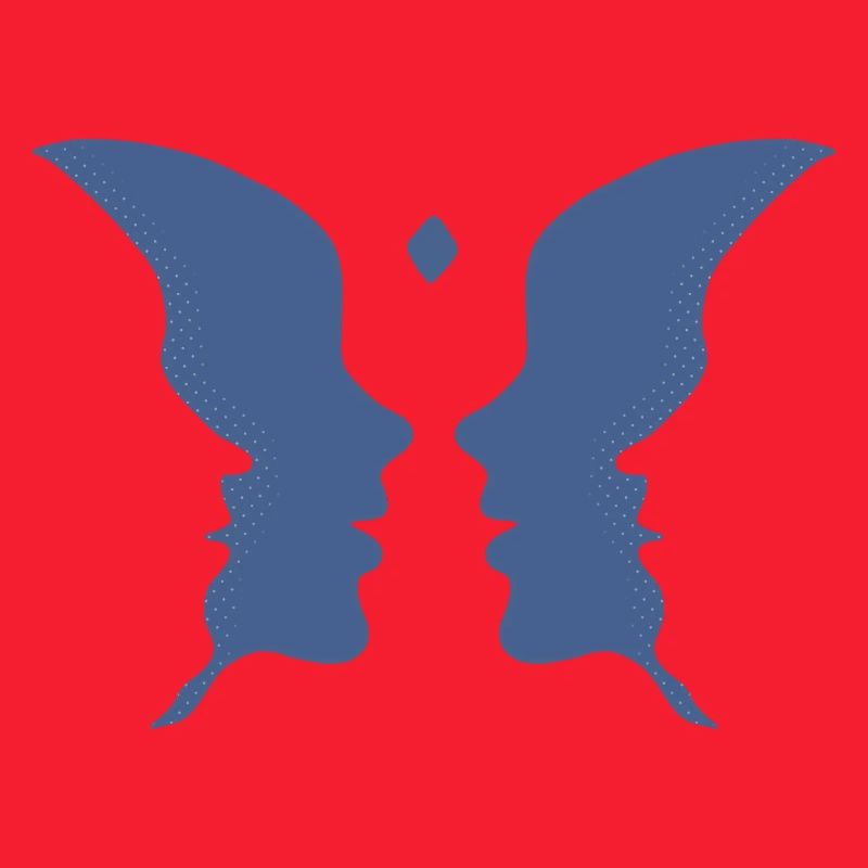 Küssende Gesichter oder ein Schmetterling