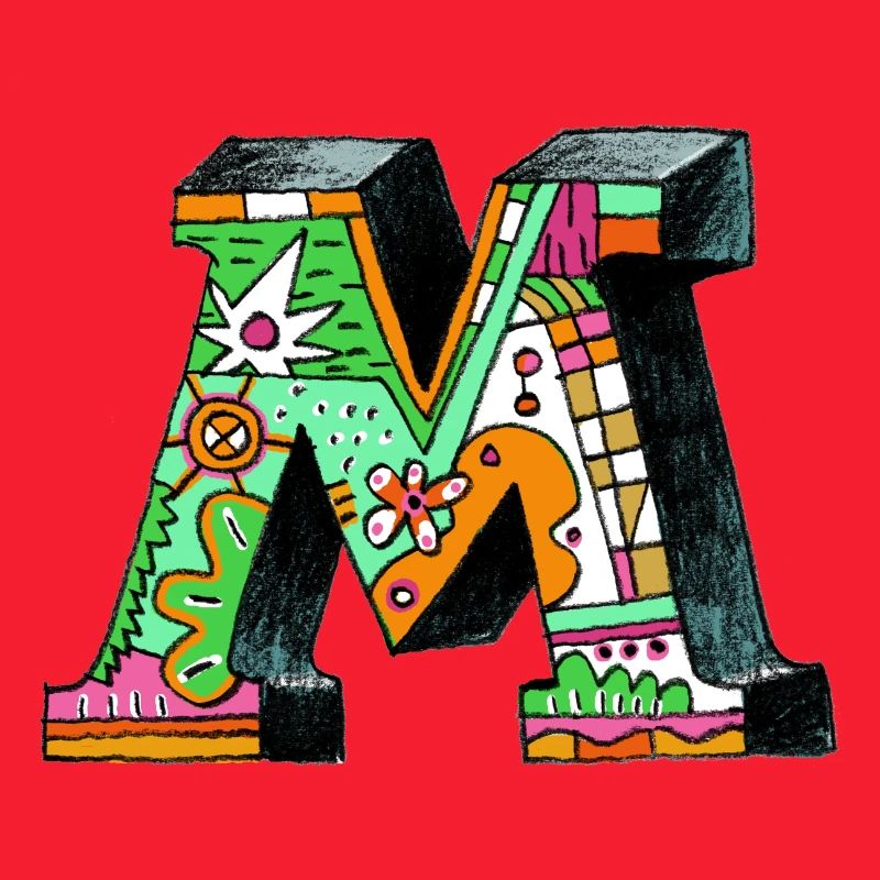 M Farbexplosion Doodle-Kunst