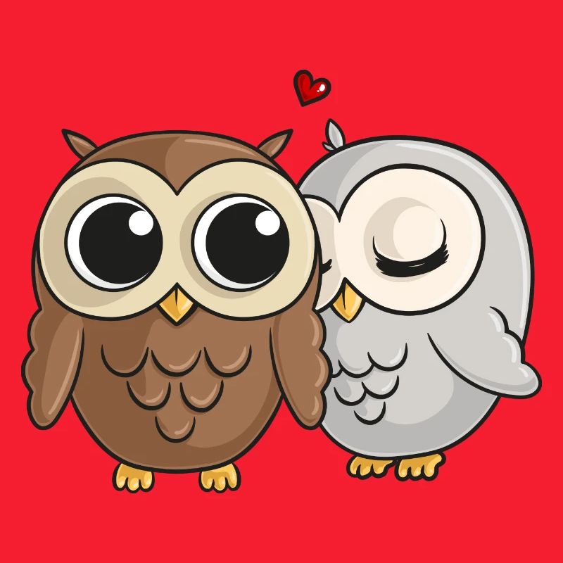 Verliebte Comic Eulen