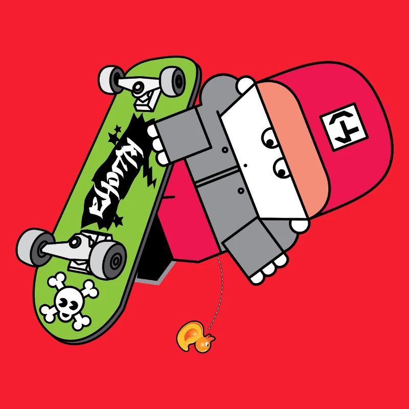 Neon Skate Panda Grafik