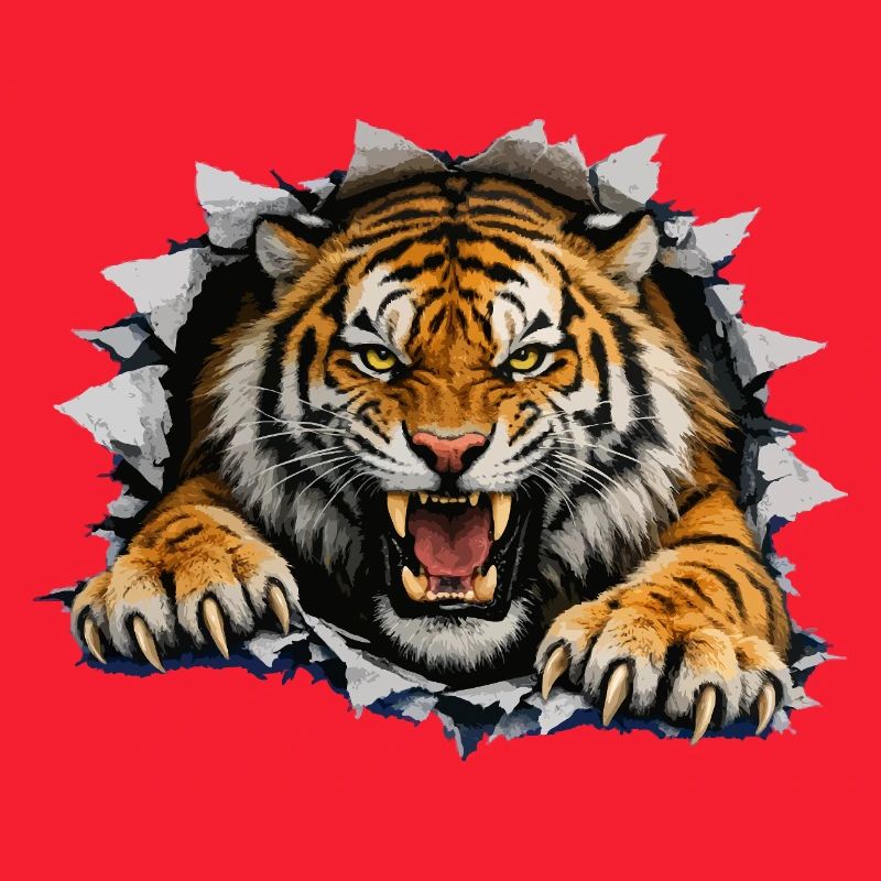 Tiger Breakthrough auf Kleidung