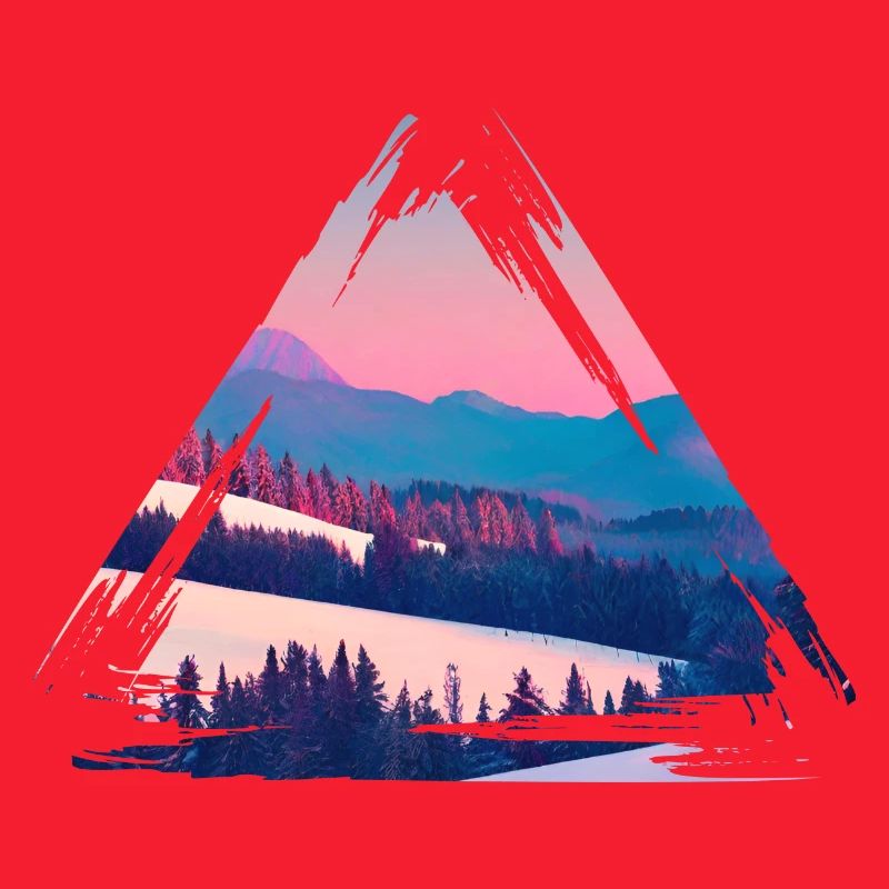 Pastel Mountain Sunset Triangle
