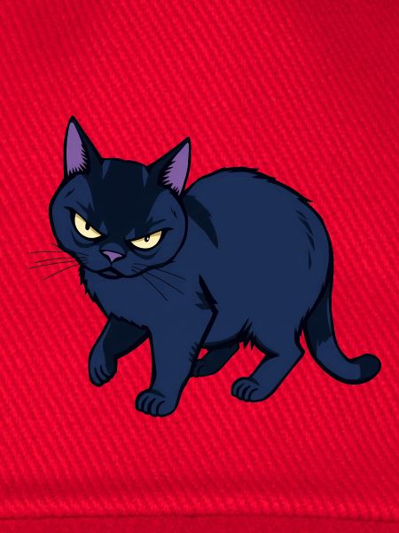 Grimmige schwarze Katze