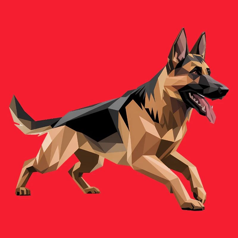 German Shepherd - Cool Low Poly Logo