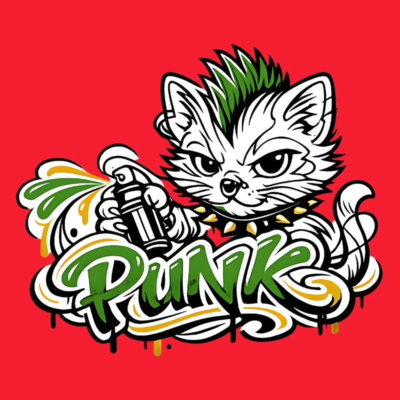 Punkkatz Graffiti Mohawk