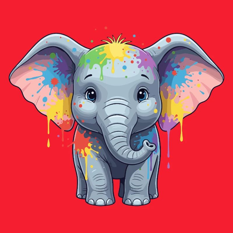 Bunter Elefanten-Splash