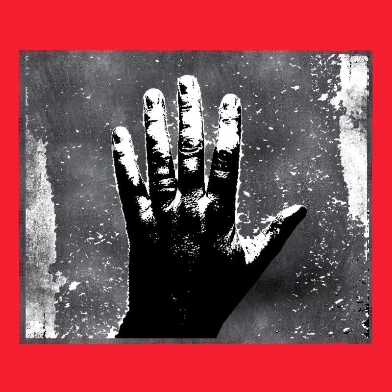 Handsilhouette GrungeMonochrome Stil